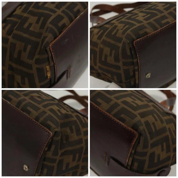 FENDI Zucca Canvas Hand Bag Black Brown Auth - Picture 15 of 15